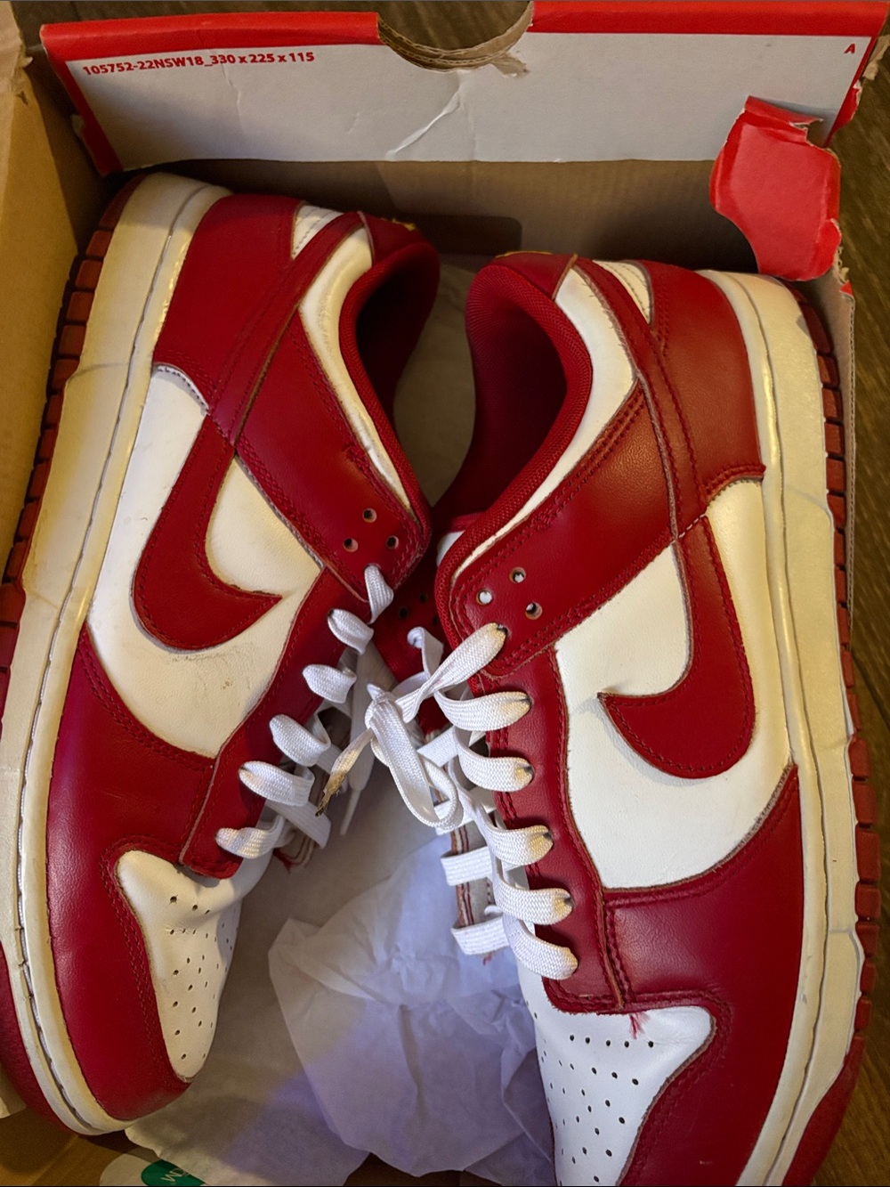 Nike Red and White Low-Top Sneakers